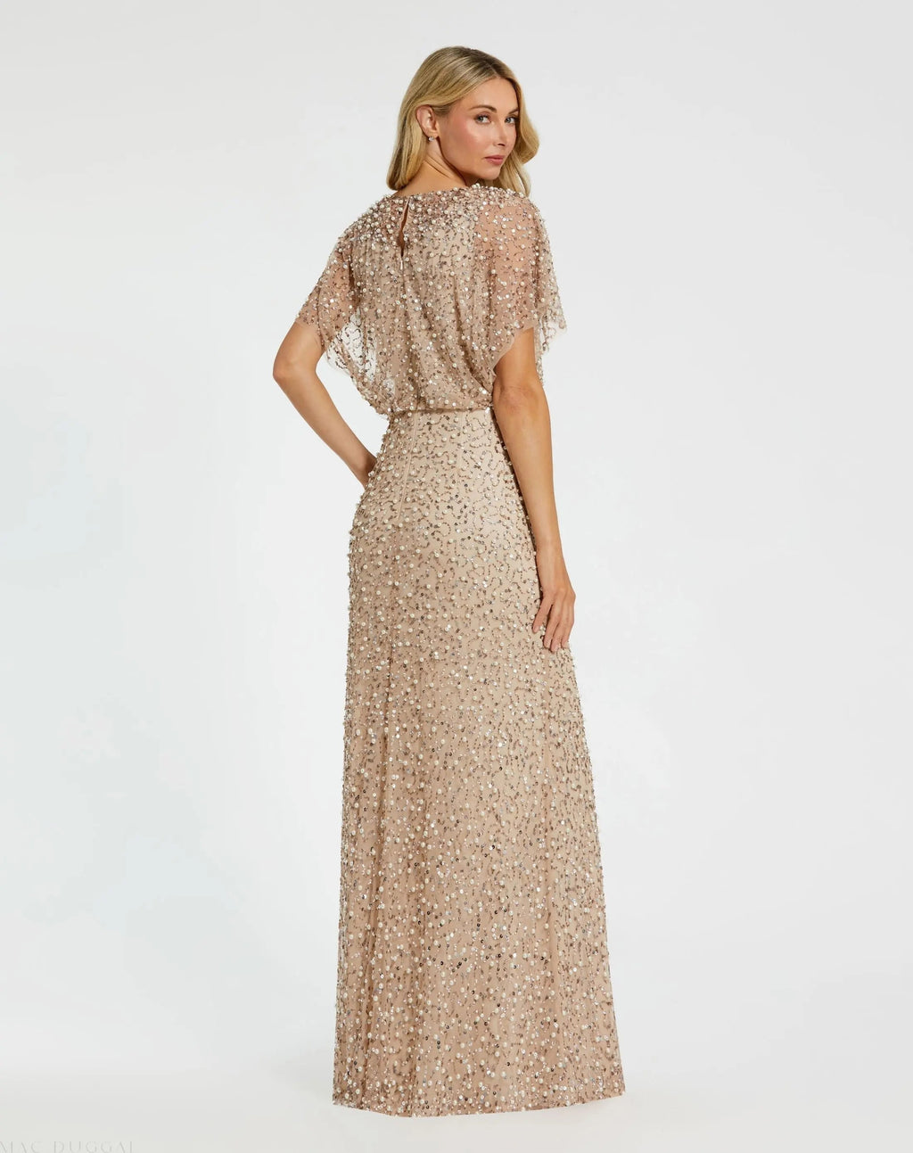 Women's Beige Dress - Beige Sequin