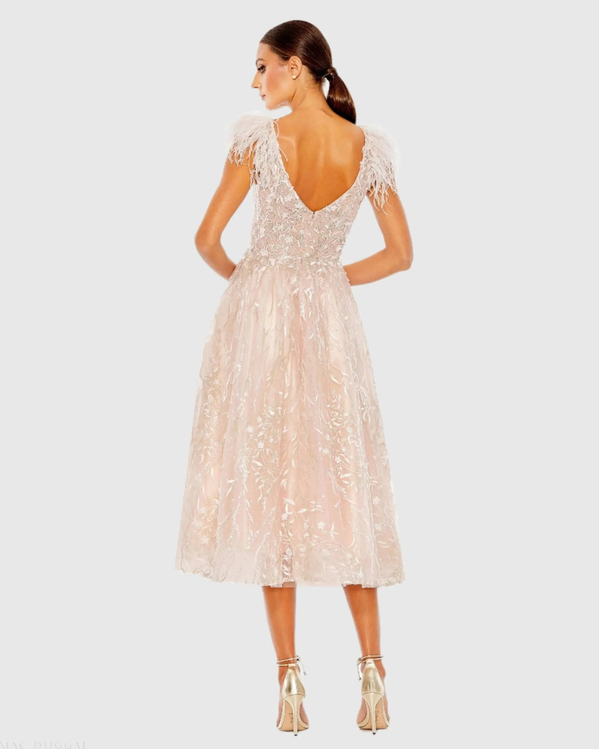 Women's Pink Midi Dress Sleeveless - Pink Lace Sequin