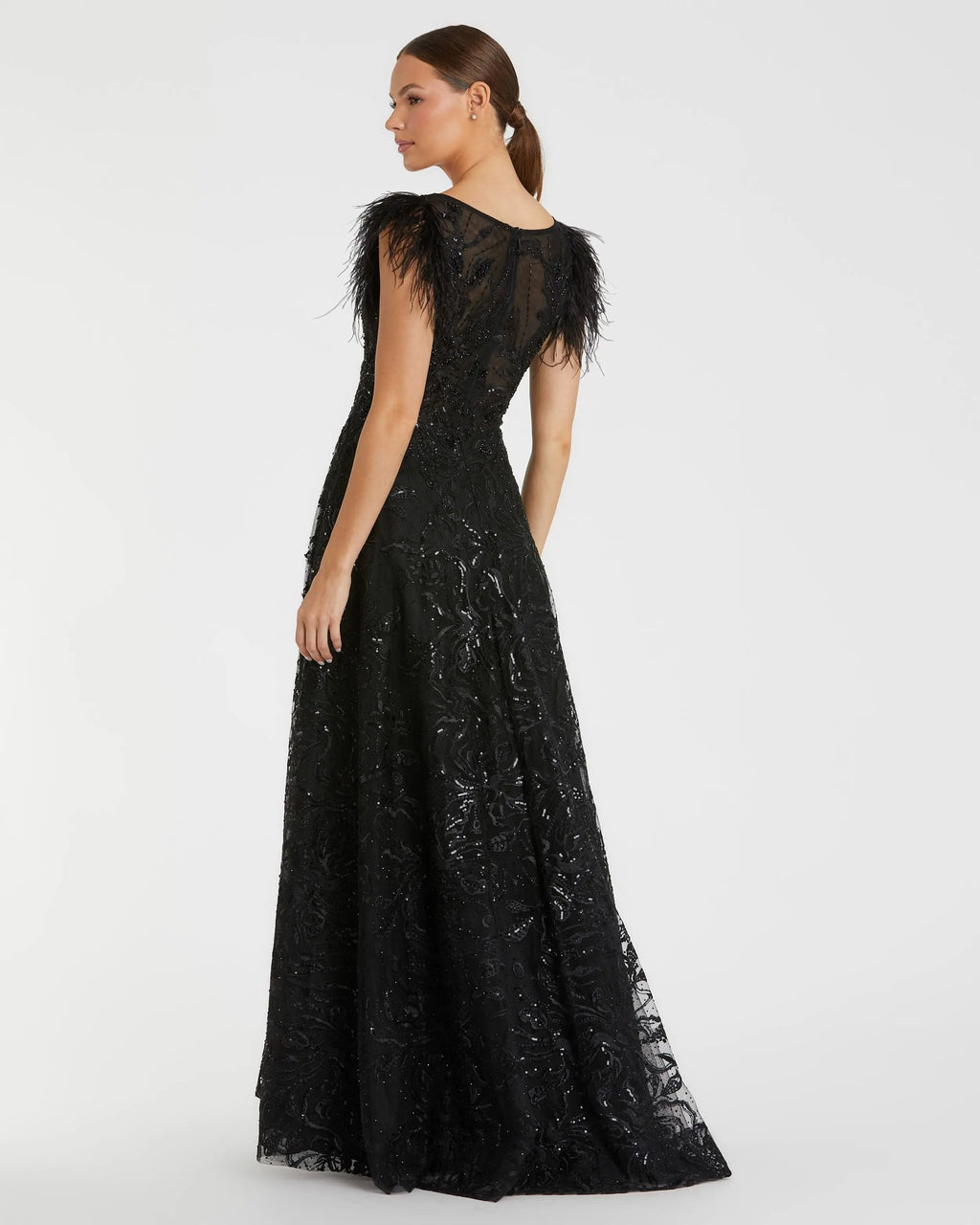 Women's Black Dress - Black Sequin Mesh