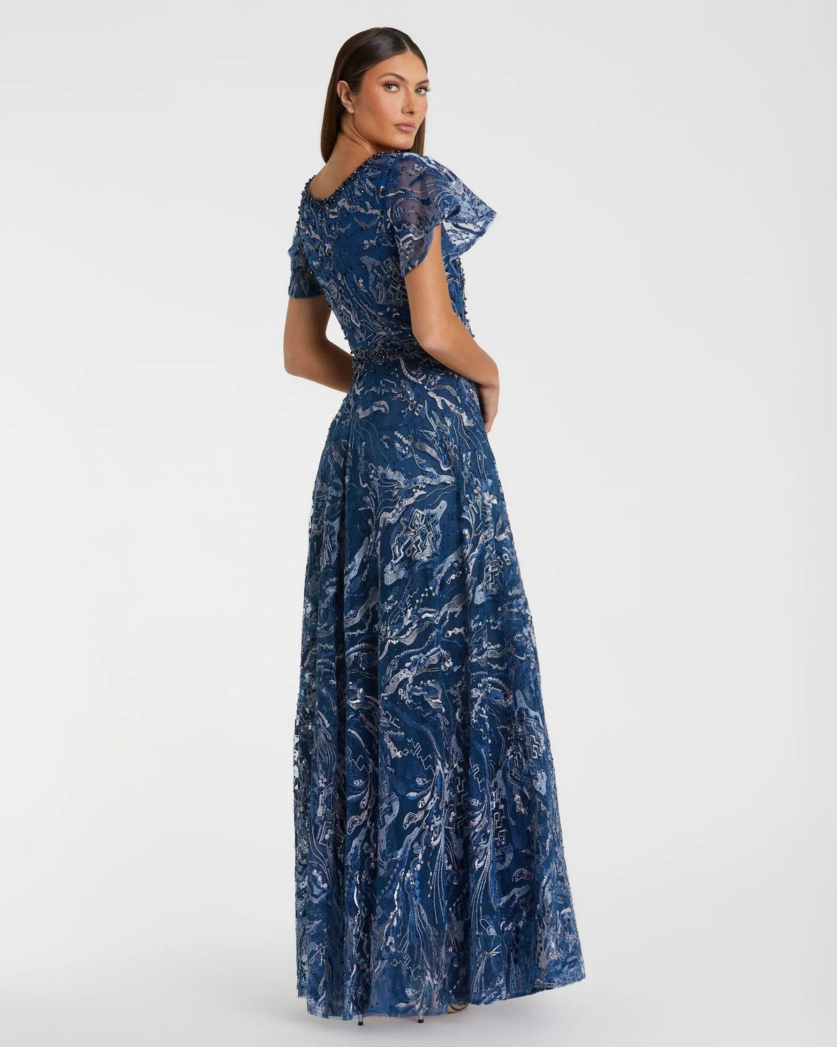 Women's Navy Dress - Blue Mesh