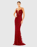 Women's Red Dress - Red Sequin Floral