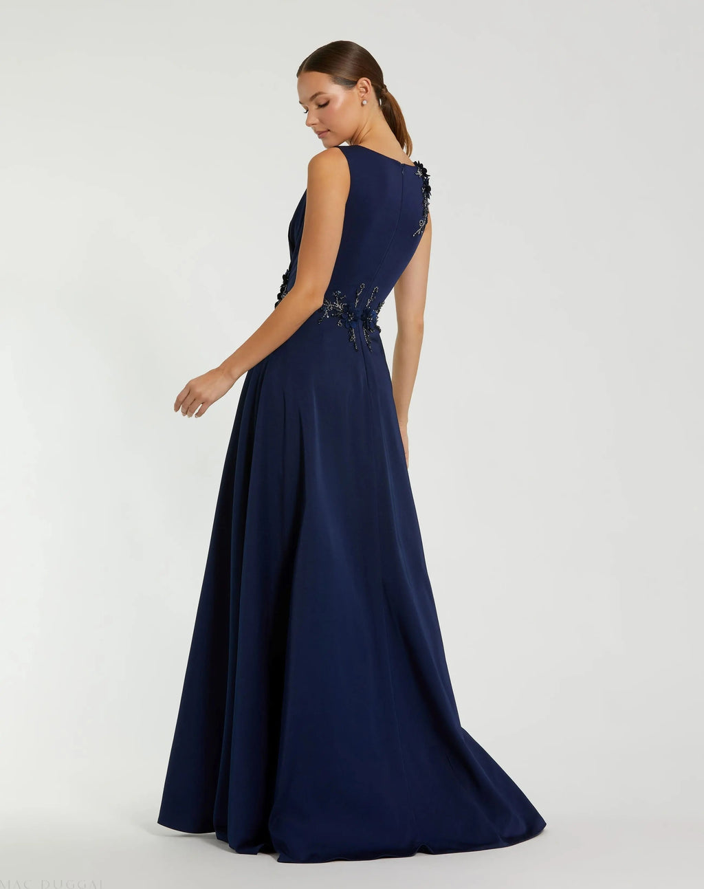 Women's Navy Dress Floral Sleeveless - Navy