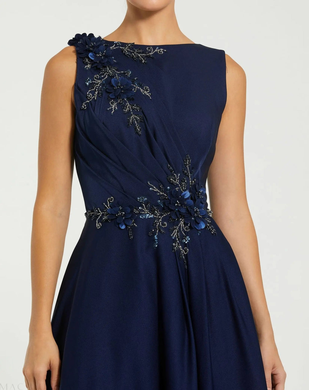 Women's Navy Dress Floral Sleeveless - Navy