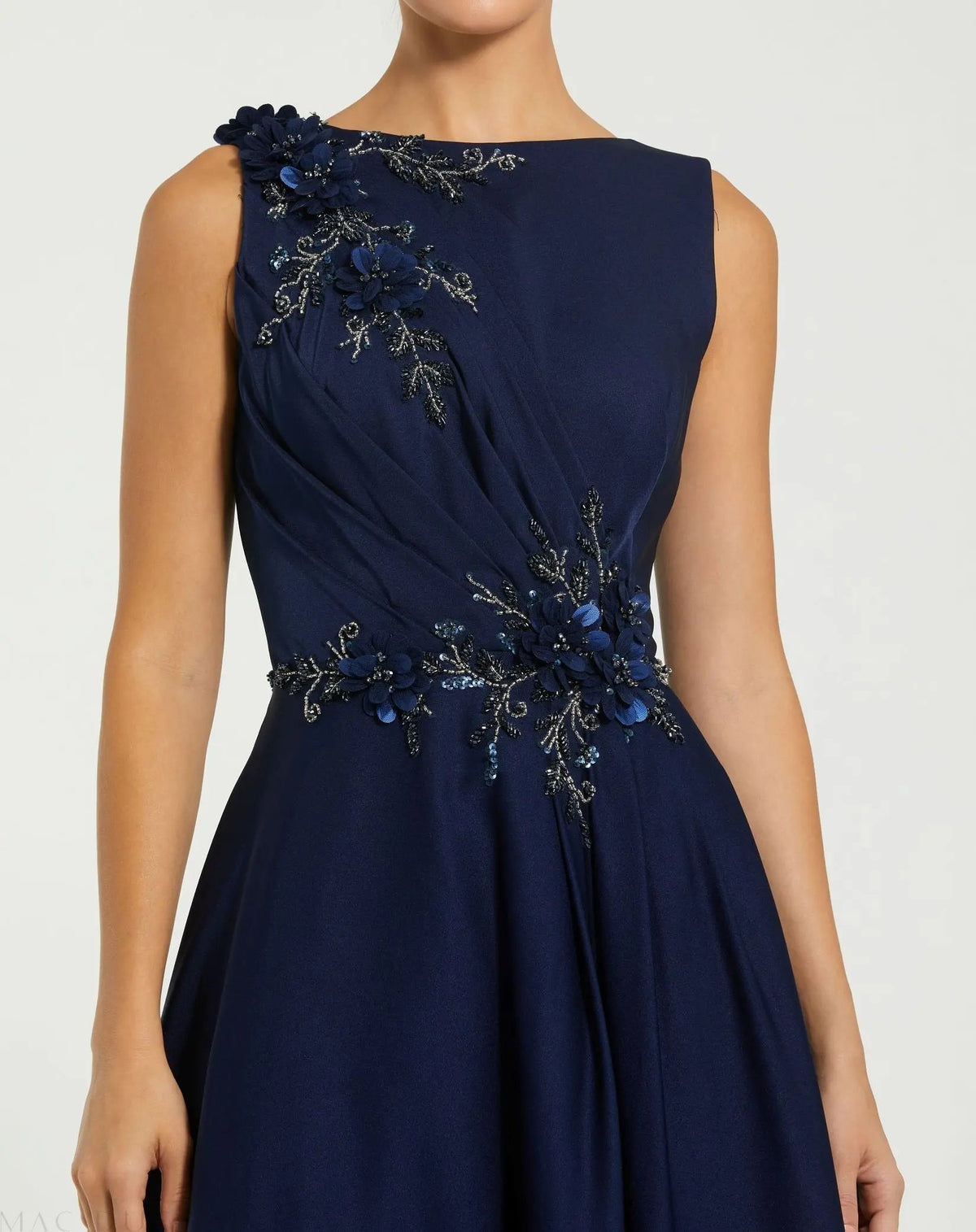 Women's Navy Dress Floral Sleeveless - Navy