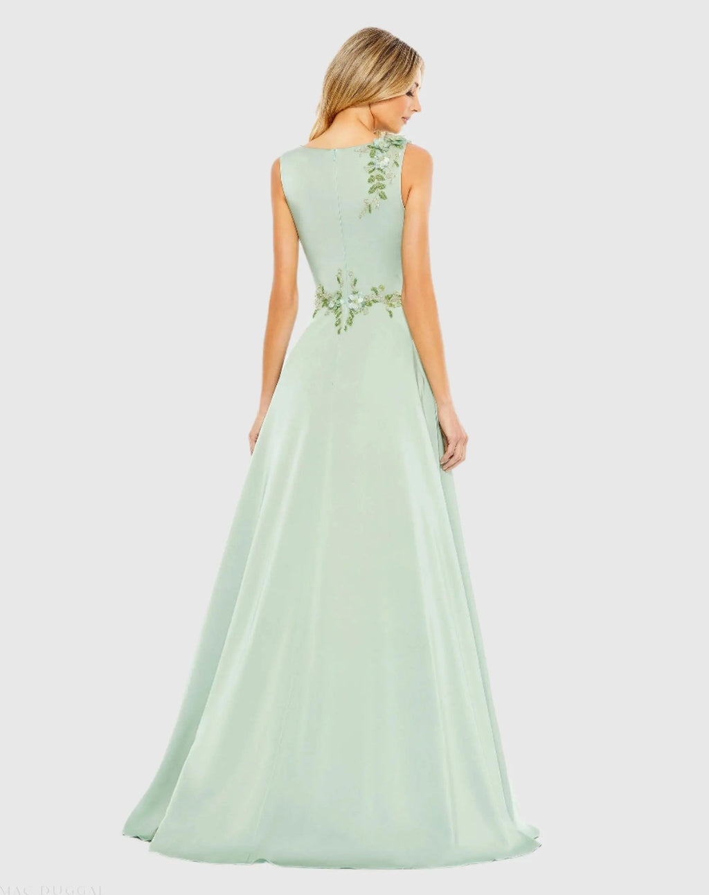 Women's Green Dress Floral Sleeveless - Green