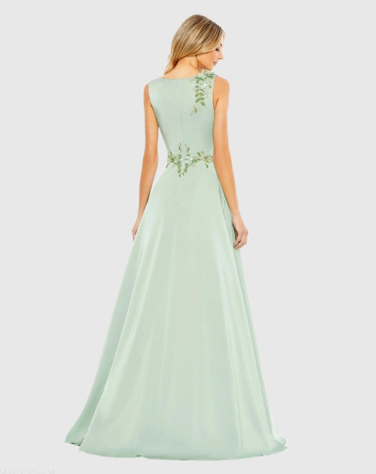 Women's Green Dress Floral Sleeveless - Green
