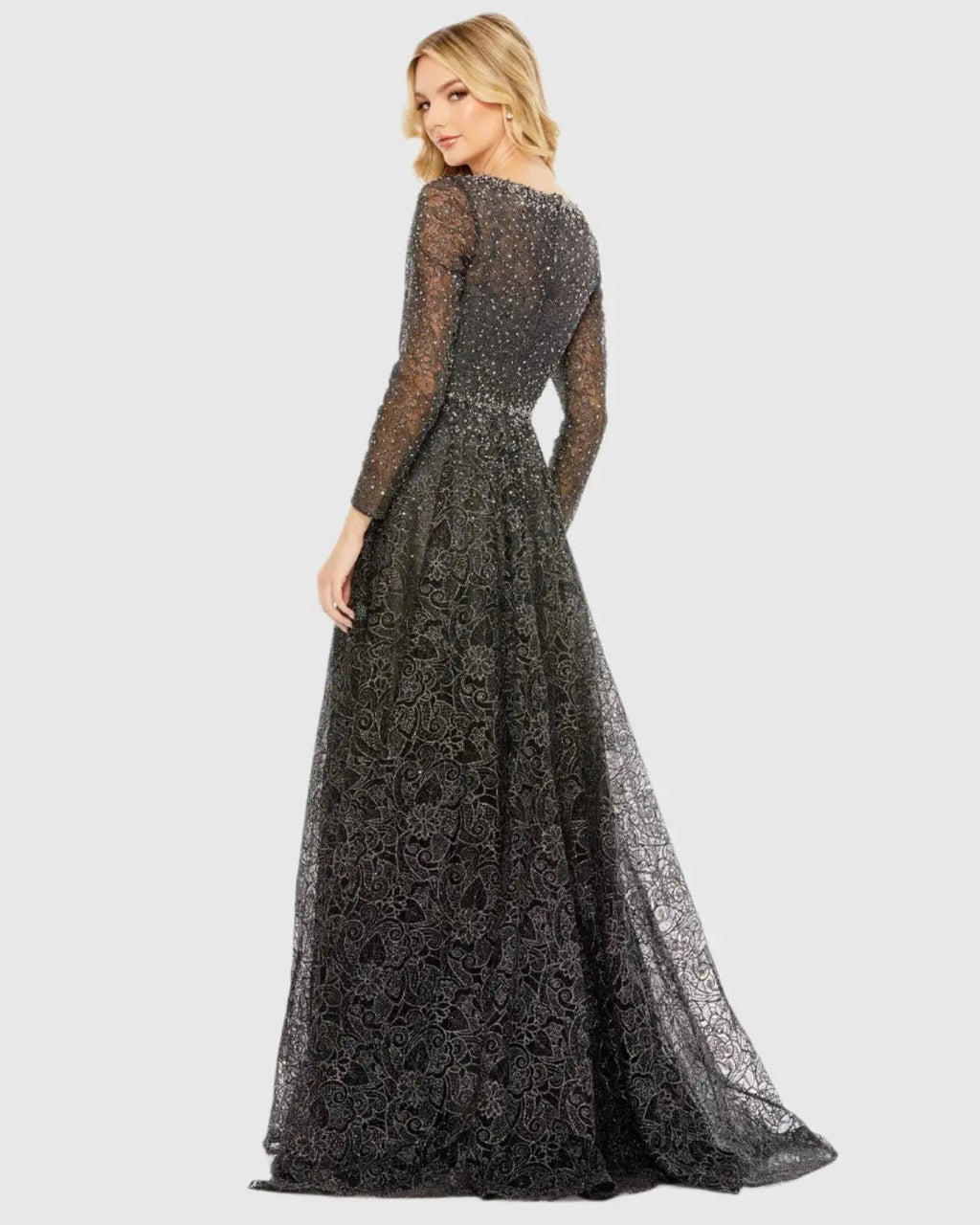 Women's Gray Dress - Gray Sequin Mesh