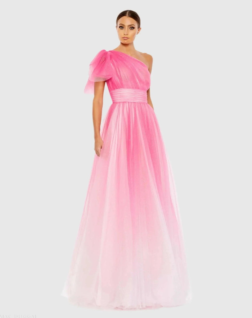Women's Pink Dress One Shoulder - Pink Ruffle One-Shoulder