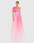 Women's Pink Dress One Shoulder - Pink Ruffle One-Shoulder