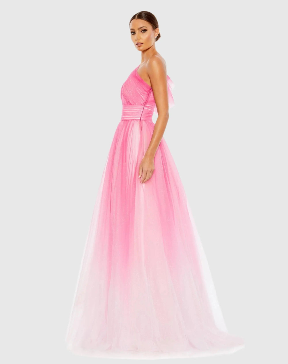 Women's Pink Dress One Shoulder - Pink Ruffle One-Shoulder