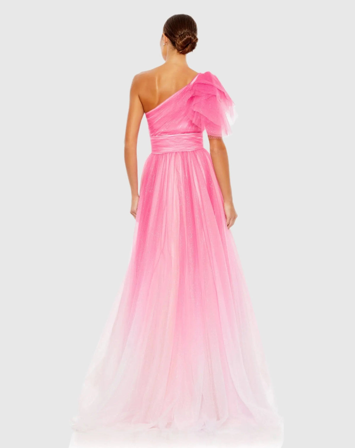 Women's Pink Dress One Shoulder - Pink Ruffle One-Shoulder