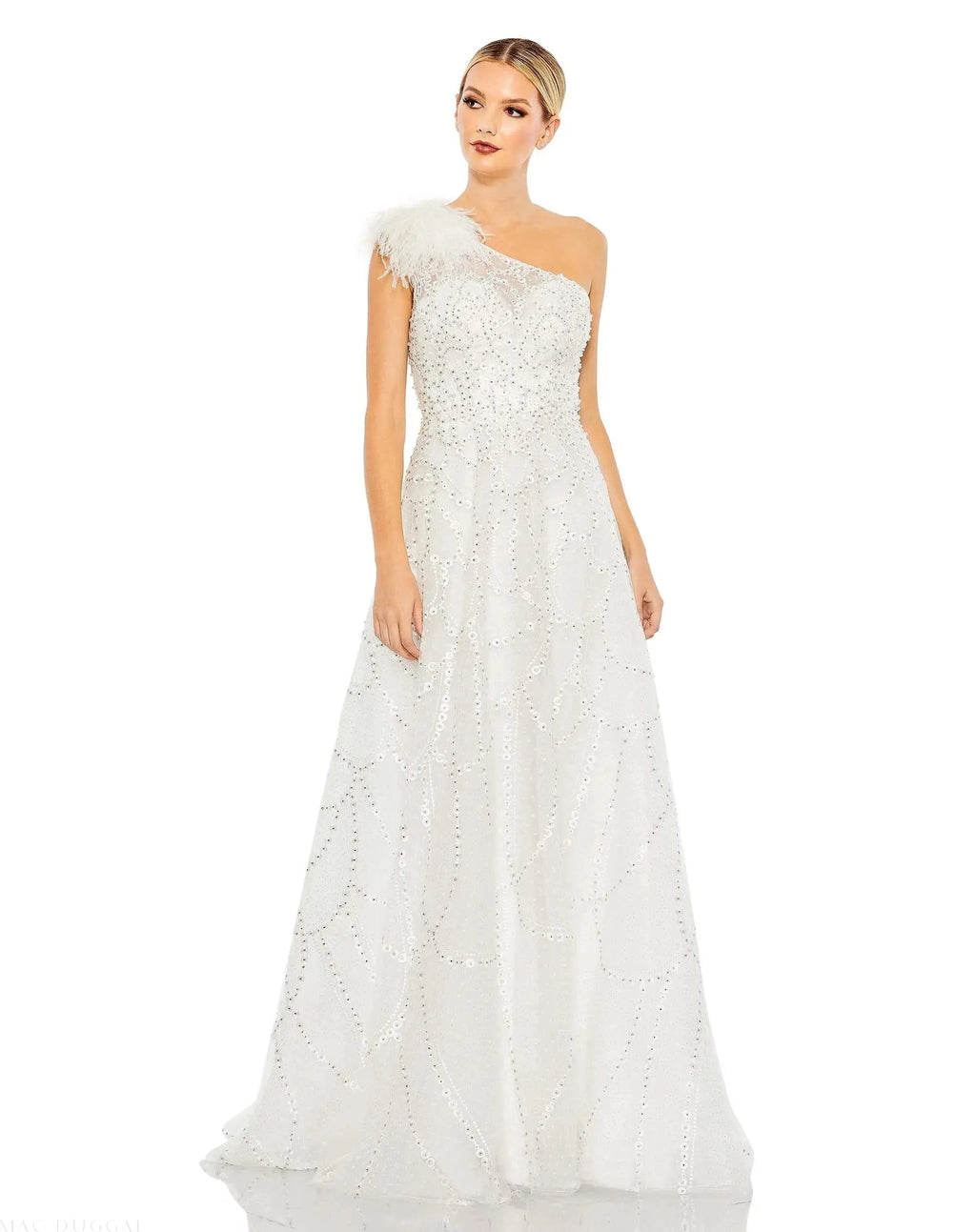 Women's White Dress One Shoulder - Black One-Shoulder Asymmetrical