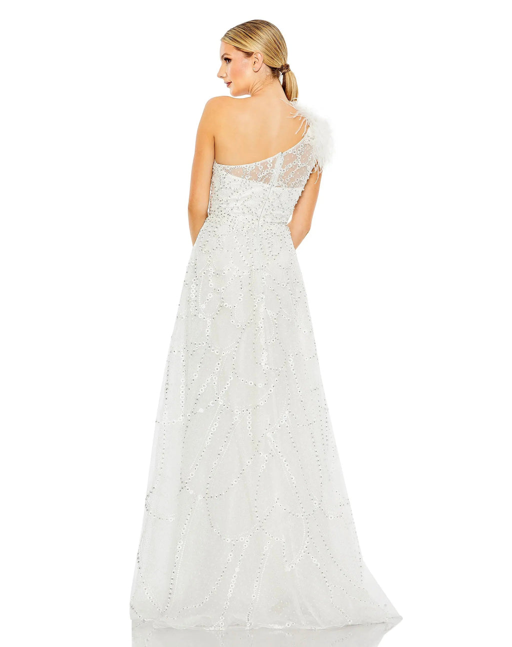 Women's White Dress One Shoulder - Black One-Shoulder Asymmetrical