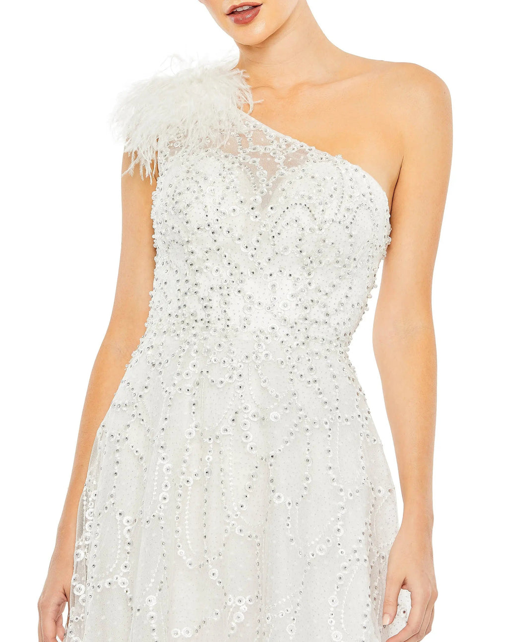 Women's White Dress One Shoulder - Black One-Shoulder Asymmetrical