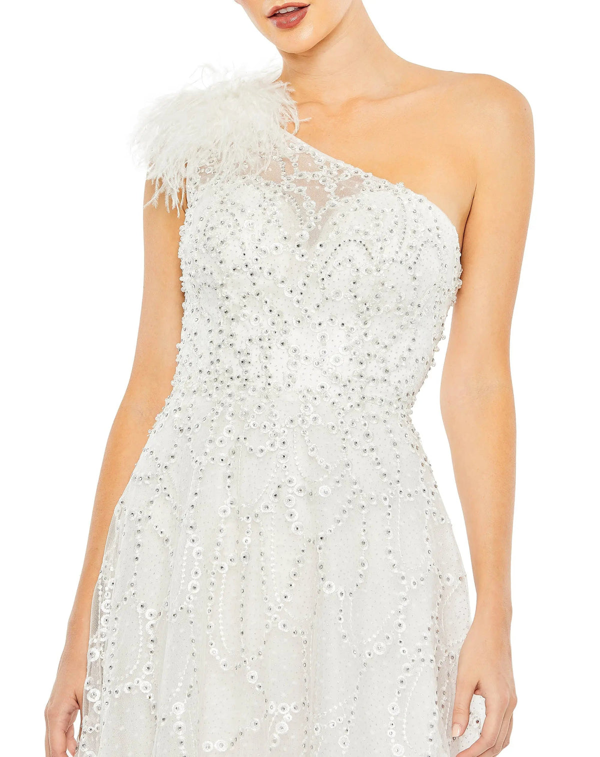 Women's White Dress One Shoulder - Black One-Shoulder Asymmetrical