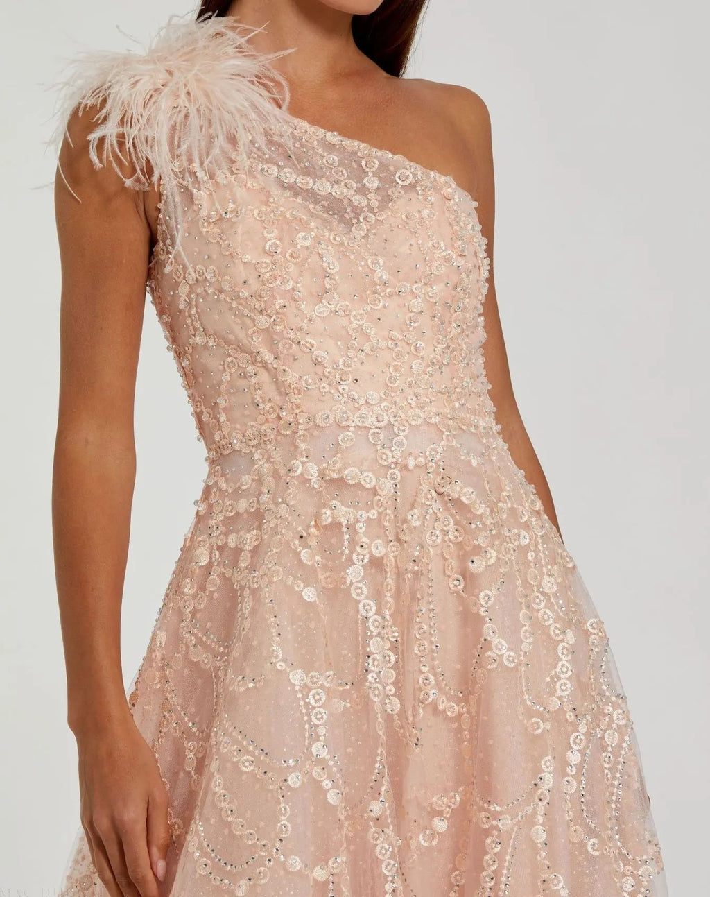 Women's Pink Dress One Shoulder - Pink One-Shoulder Asymmetrical