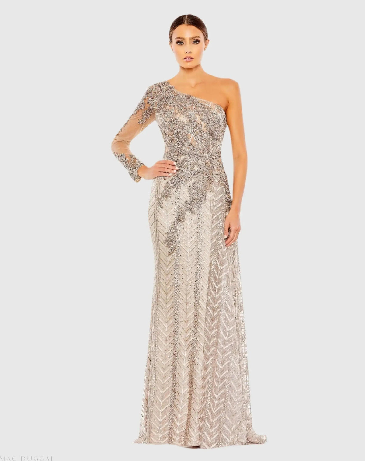 Women's Dress One Shoulder - Sequin Floral