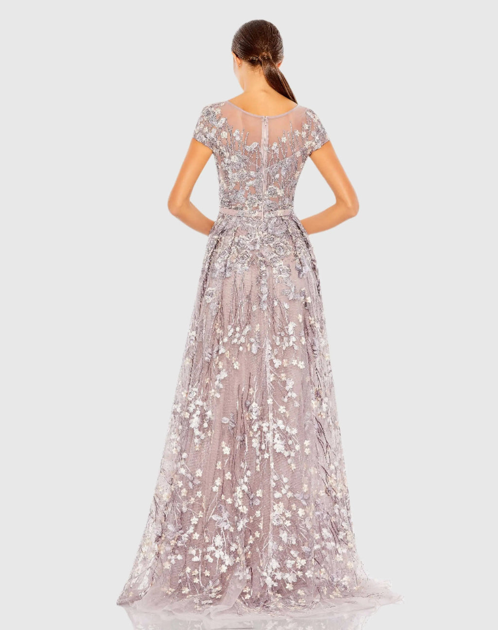 Women's Purple Dress Floral - Black Satin