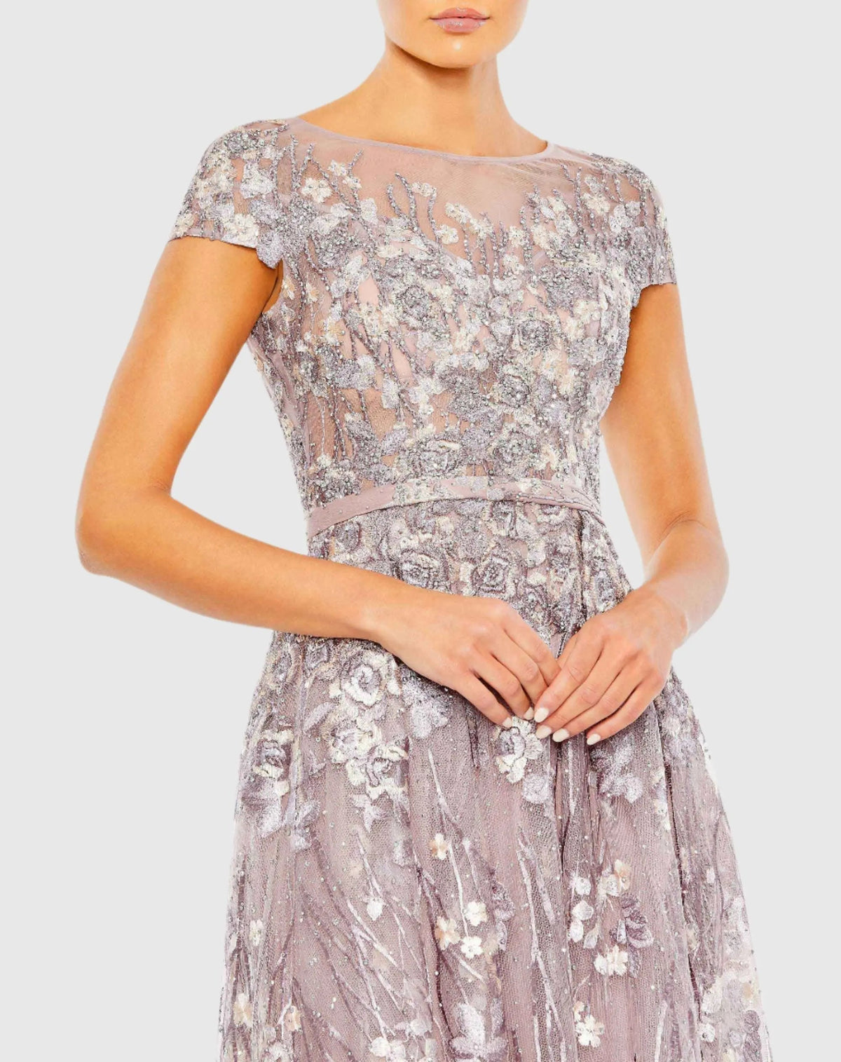 Women's Purple Dress Floral - Black Satin