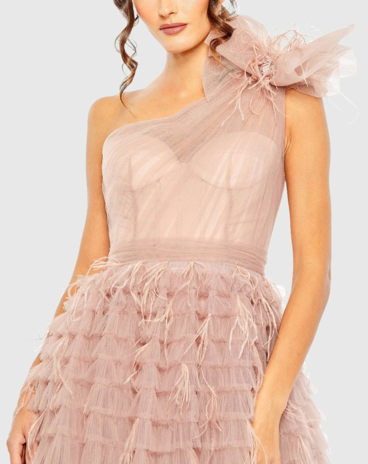 Women's Pink Dress One Shoulder - Pink One-Shoulder