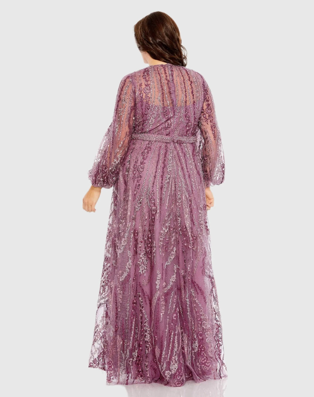 Women's Purple Dress - Purple Floral Mesh