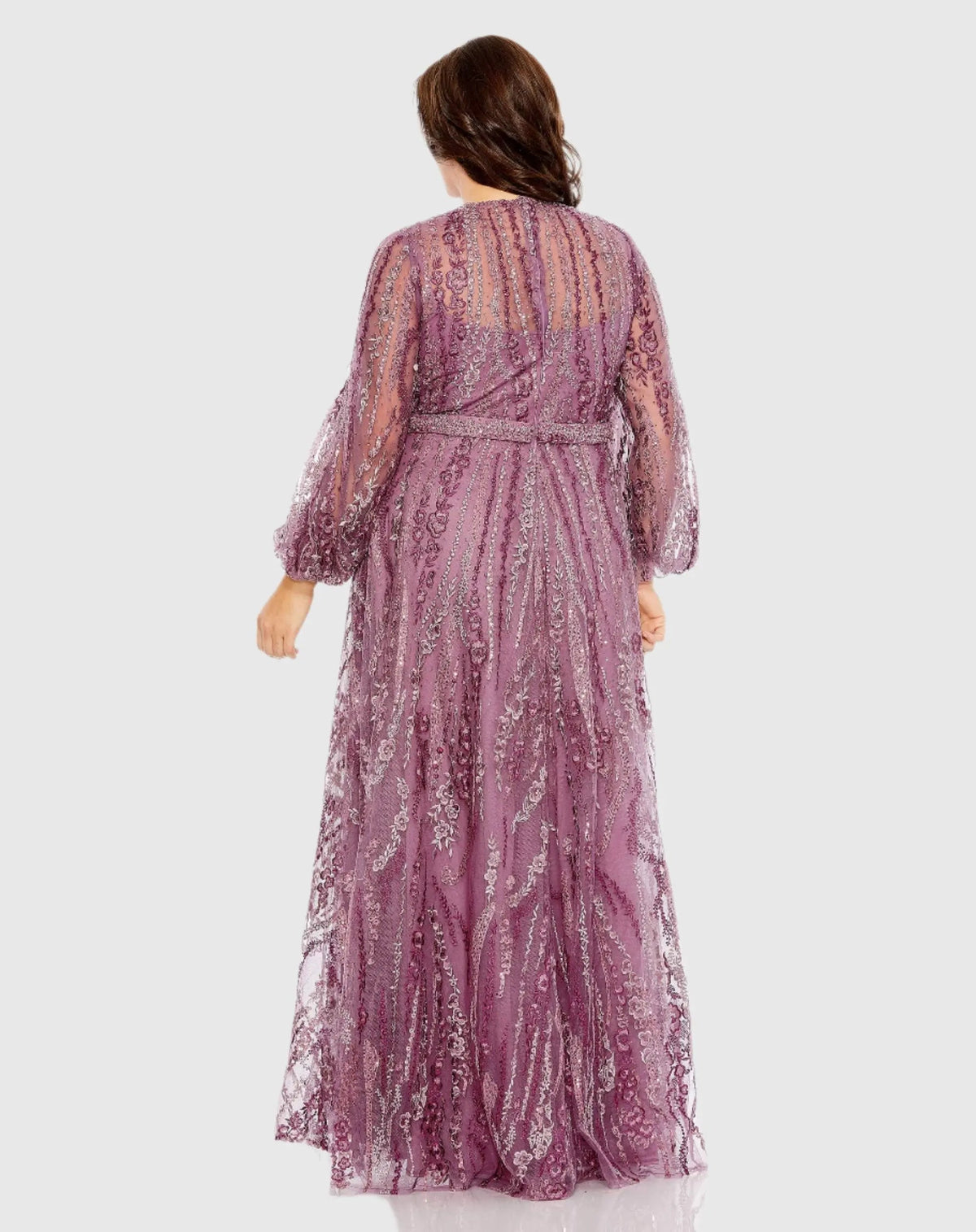 Women's Purple Dress - Purple Floral Mesh