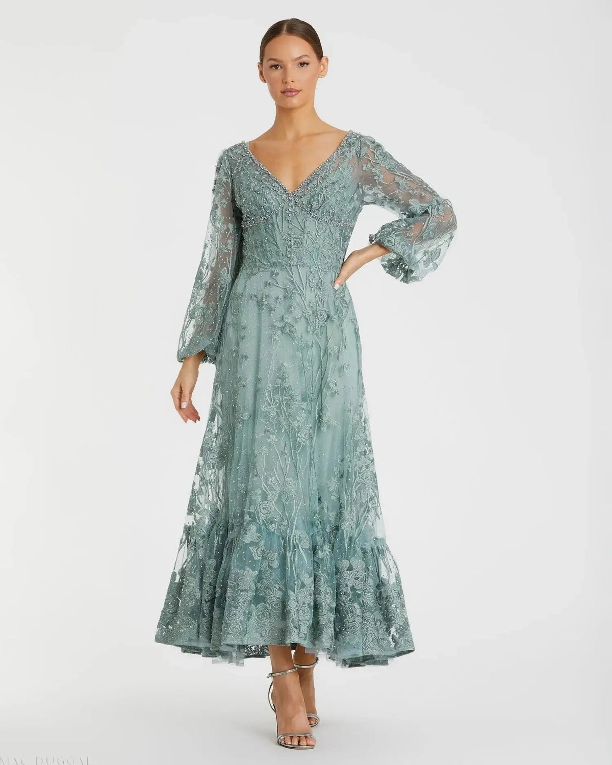 Women's Dress - Tea Length - Embellished Tea Length