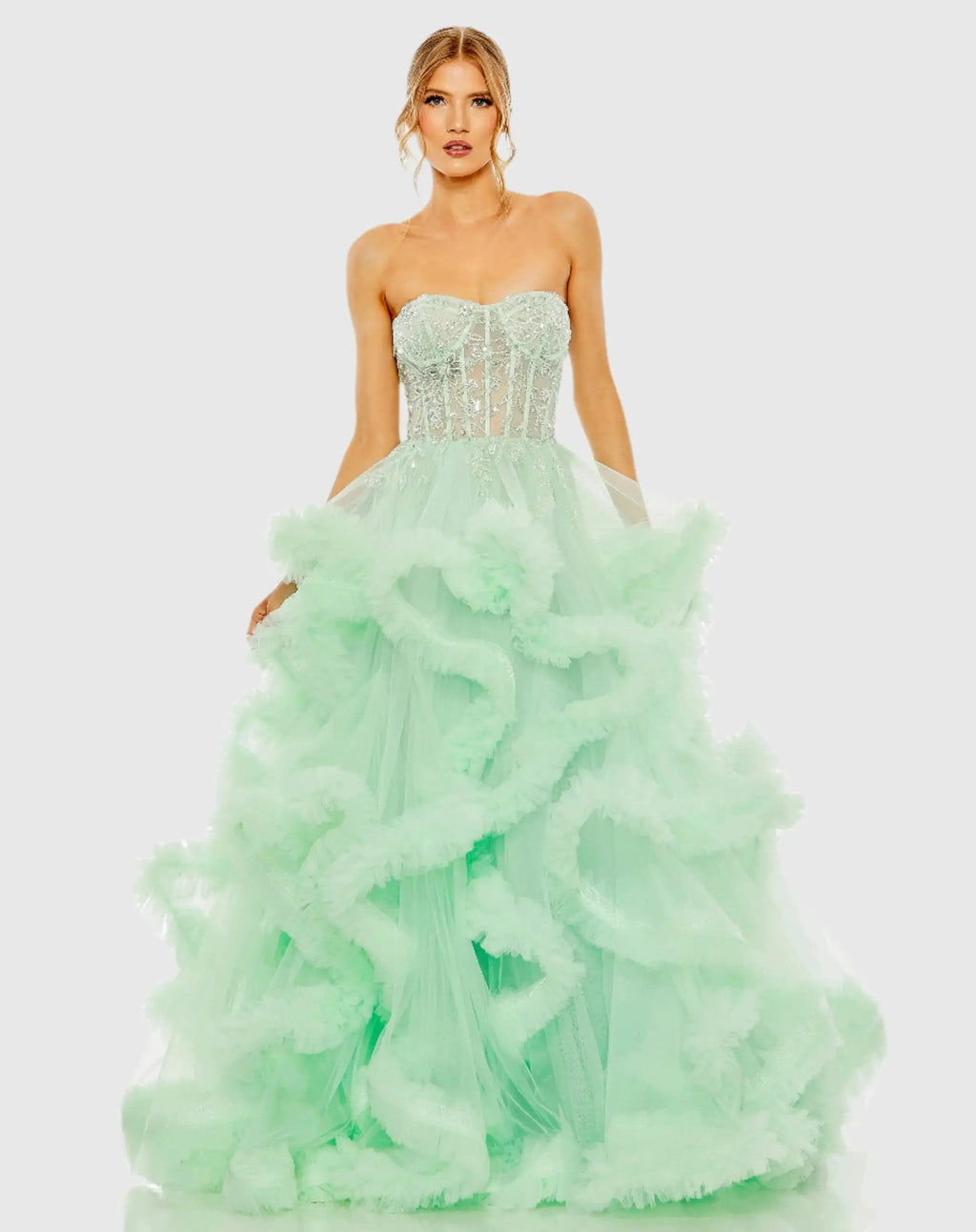 Women's Dress Strapless - Layered Gown