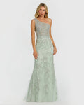 Women's Green Dress One Shoulder - Black Sequin One-Shoulder