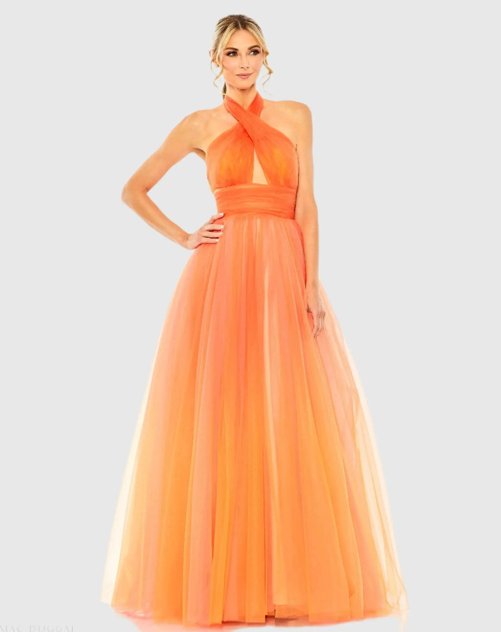 Women's Orange Dress - Orange Halter Backless