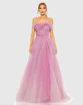 Women's Purple Dress Strapless - Purple Ruffle