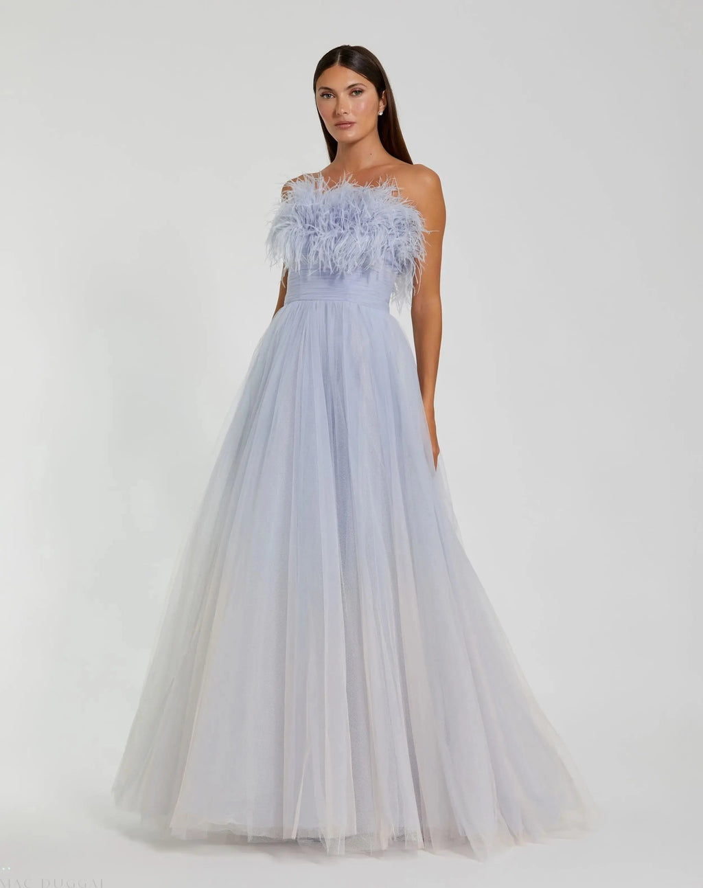 Women's Blue Dress Strapless - 20557 Blueombre