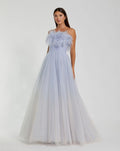 Women's Blue Dress Strapless - 20557 Blueombre