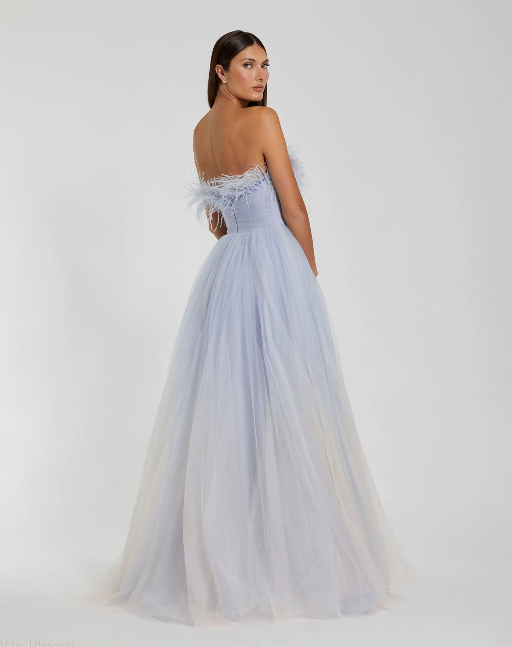 Women's Blue Dress Strapless - 20557 Blueombre