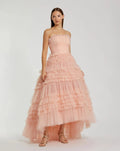 Women's Dress Strapless - Ruffle Gown