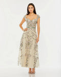 Women's Ivory Midi Dress Floral