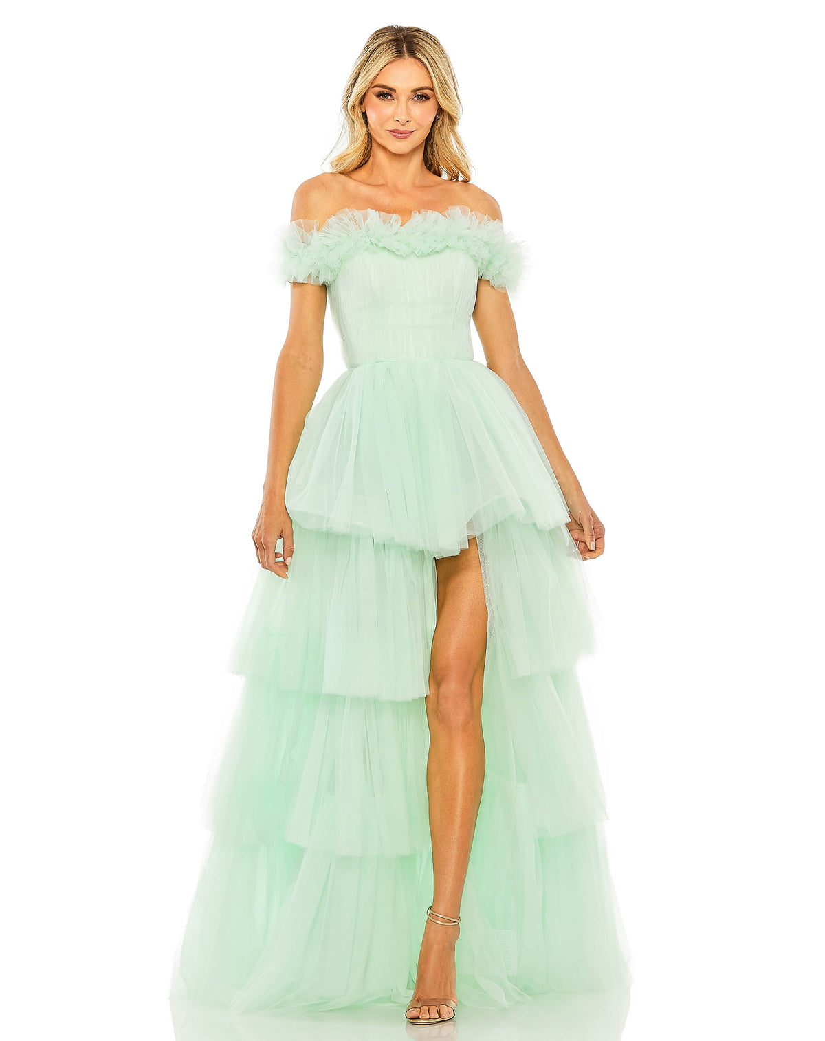 Women's Green Dress - Green Ruffle