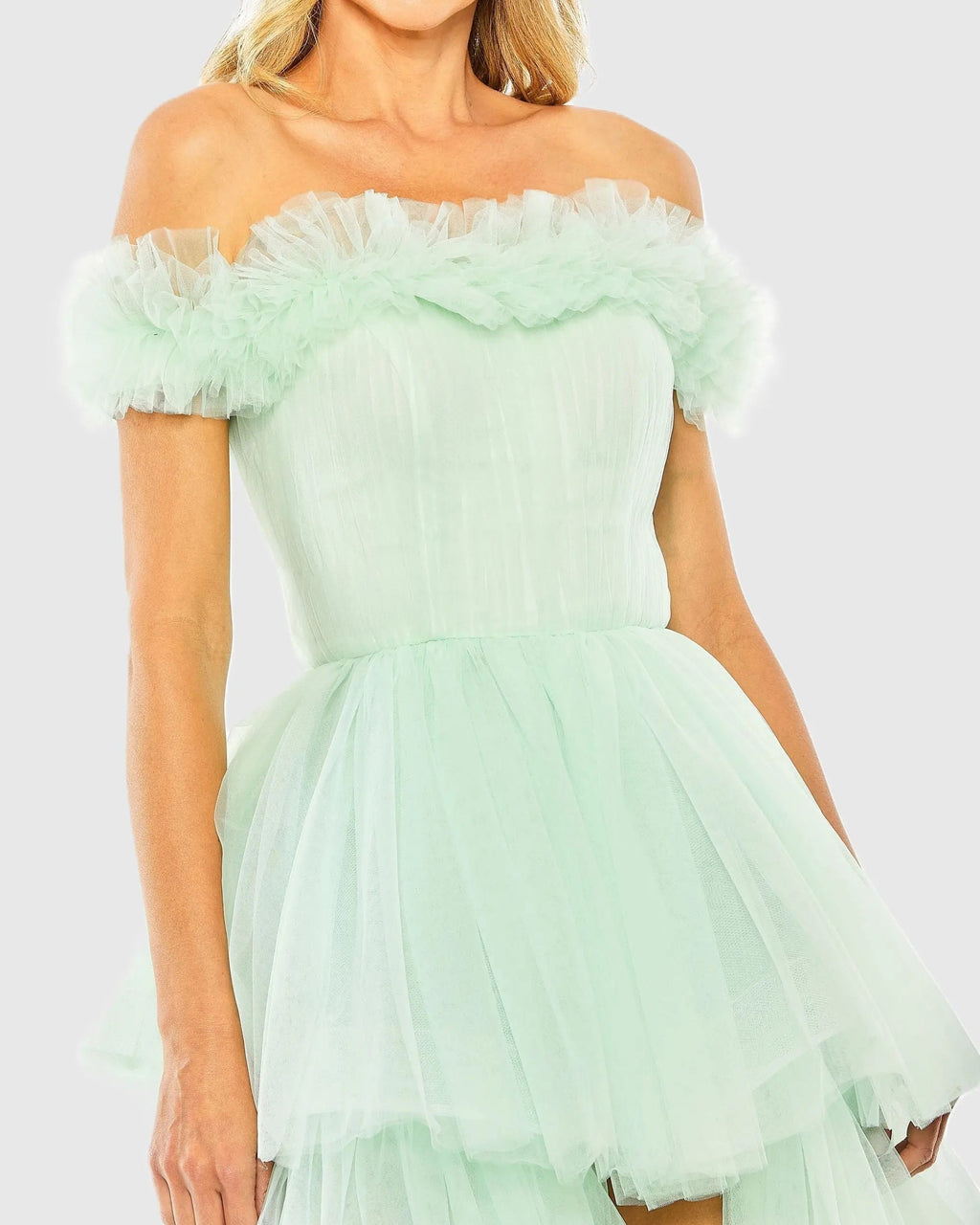 Women's Green Dress - Green Ruffle