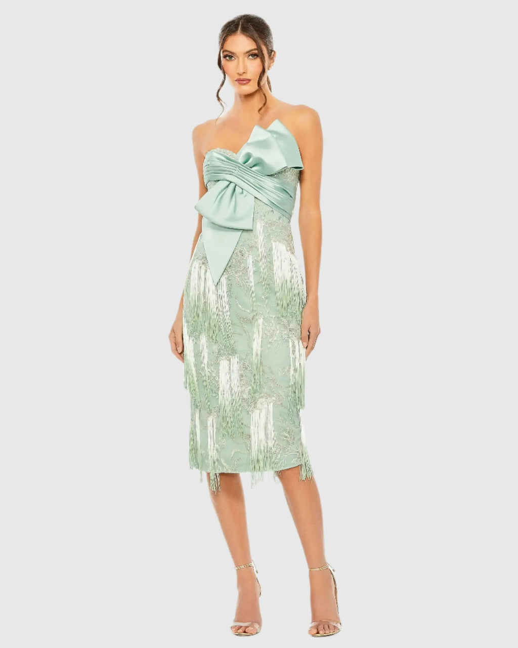 Women's Green Dress - Green Satin Sequin