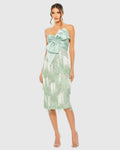 Women's Green Dress - Green Satin Sequin