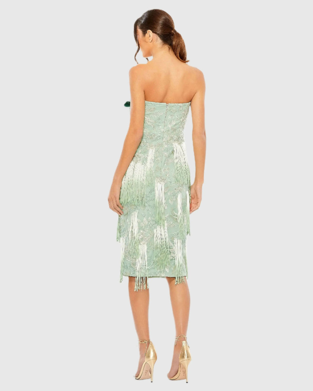 Women's Green Dress - Green Satin Sequin