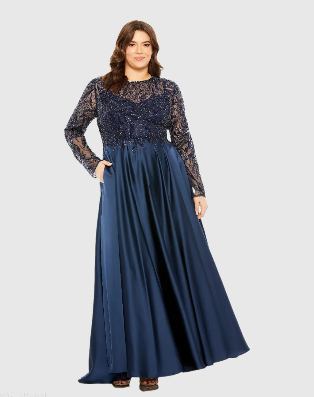 Women's Navy Dress Satin