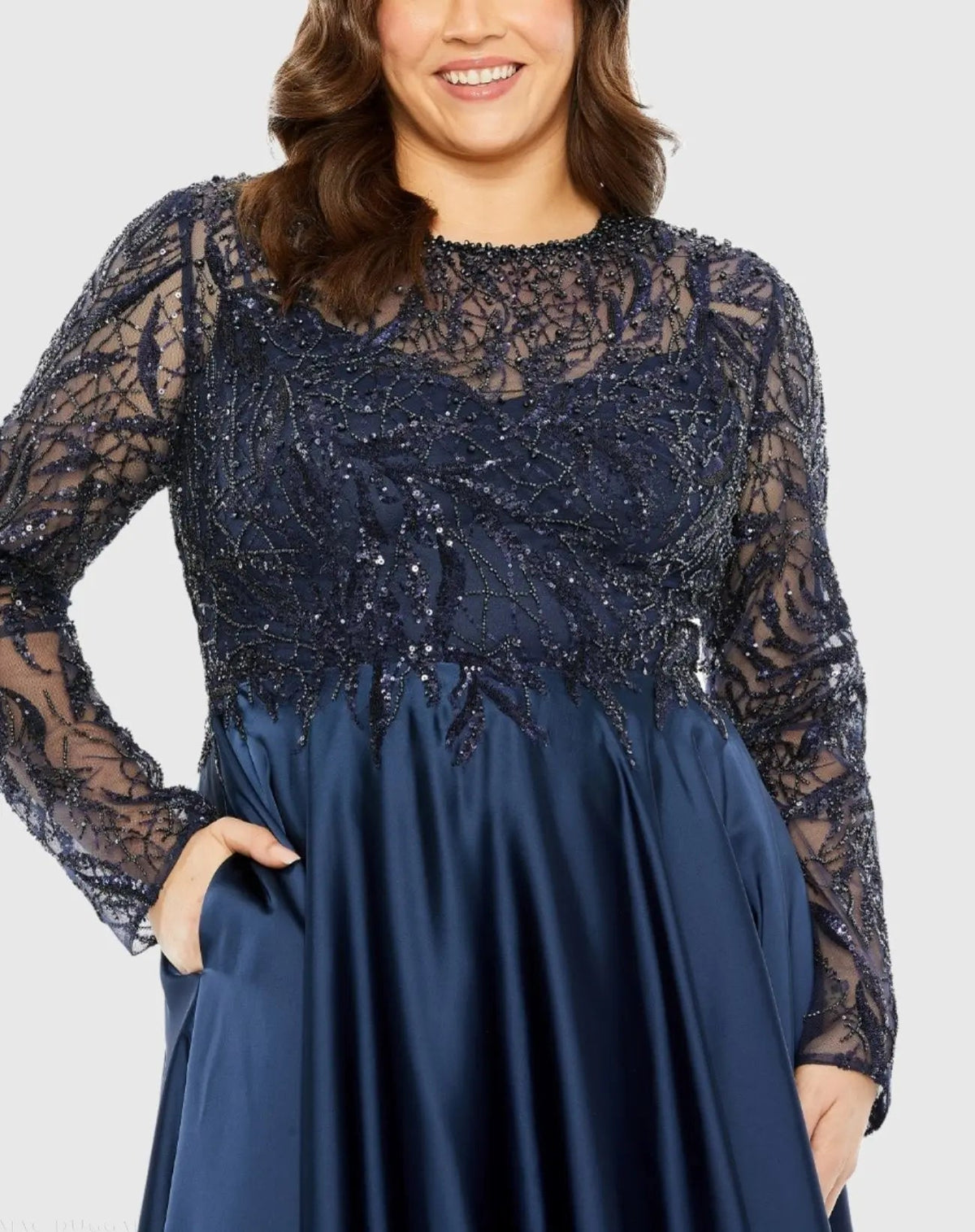 Women's Navy Dress Satin