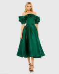 Women's Dress - Satin Ruffle