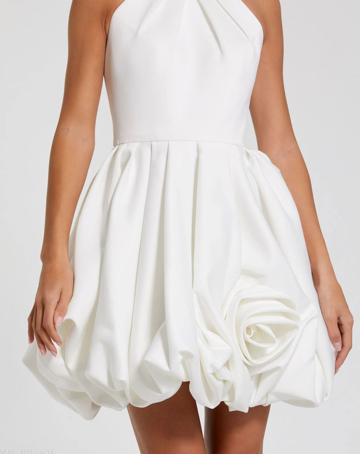 Women's White Mini Dress Satin Halter