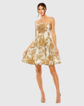 Women's Gold Mini Dress Strapless