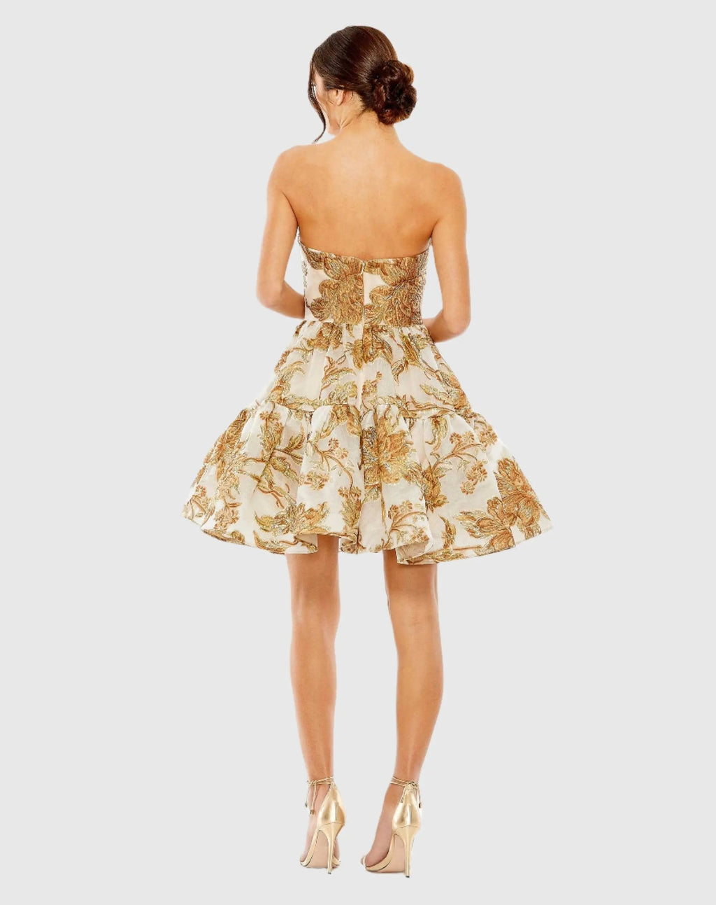 Women's Gold Mini Dress Strapless