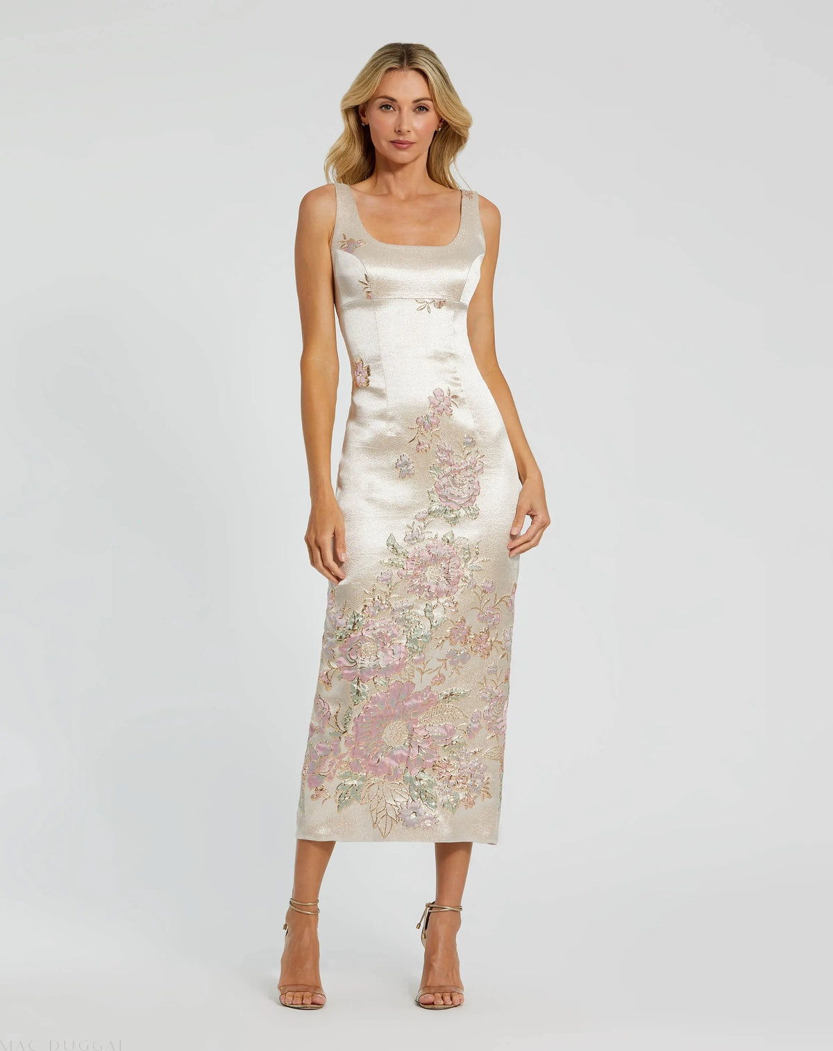 Women's Midi Dress - Satin Floral
