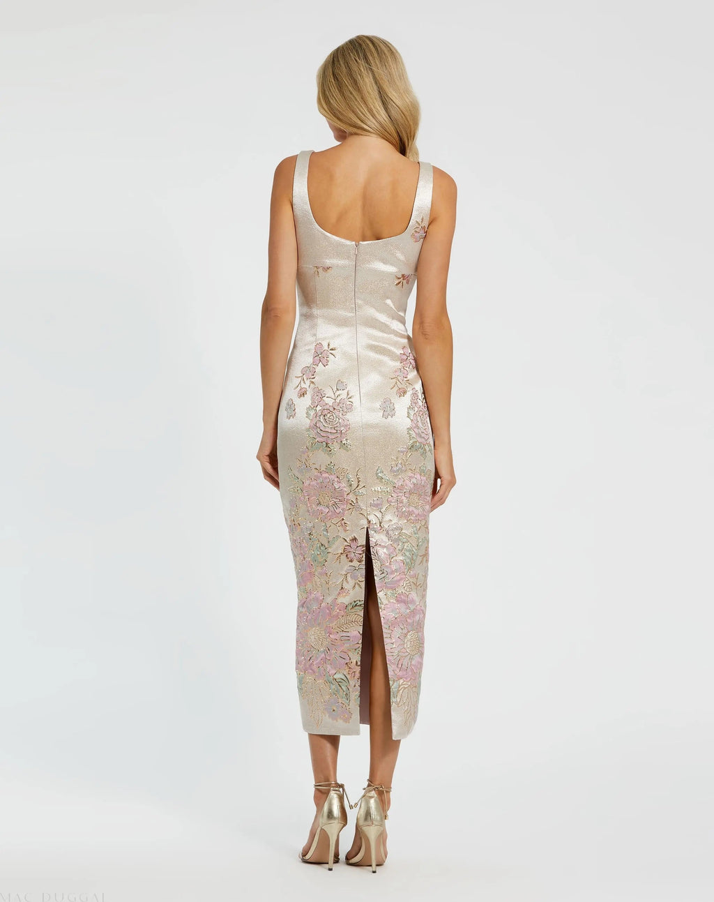Women's Midi Dress - Satin Floral