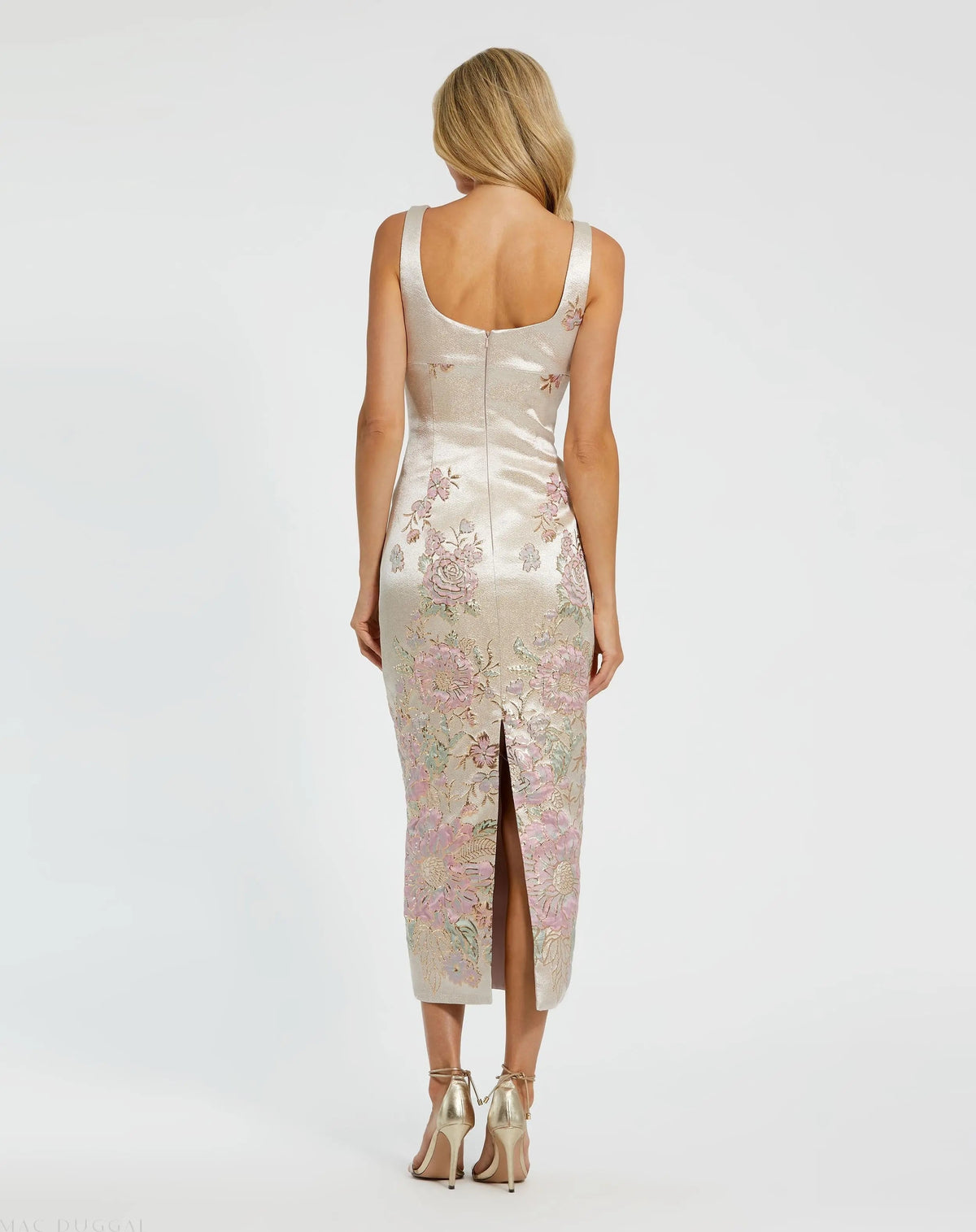 Women's Midi Dress - Satin Floral